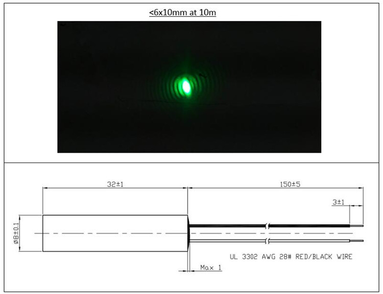 Industrial Laser Operator - D8x32mm 저작동 온도 0.5mW 1mW 5mW