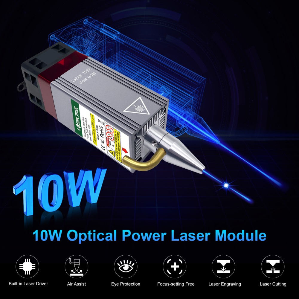 Diode Laser Module - 에어 어시스트 기능이 있는 20W 455nm