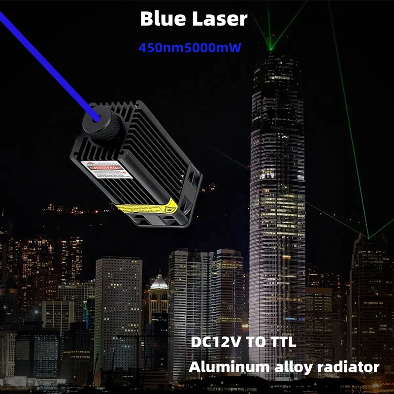 Diode Laser Module - 1PC5000 450nm 푸른 빛 빔 레이저