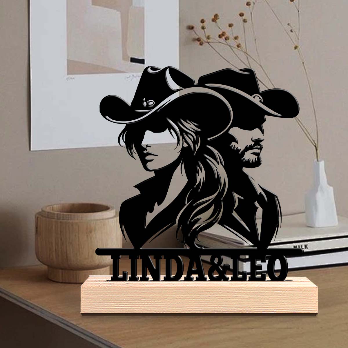 Desktop Laser Engraver - 맞춤형 이름이 있는 1개의 금속 장식품