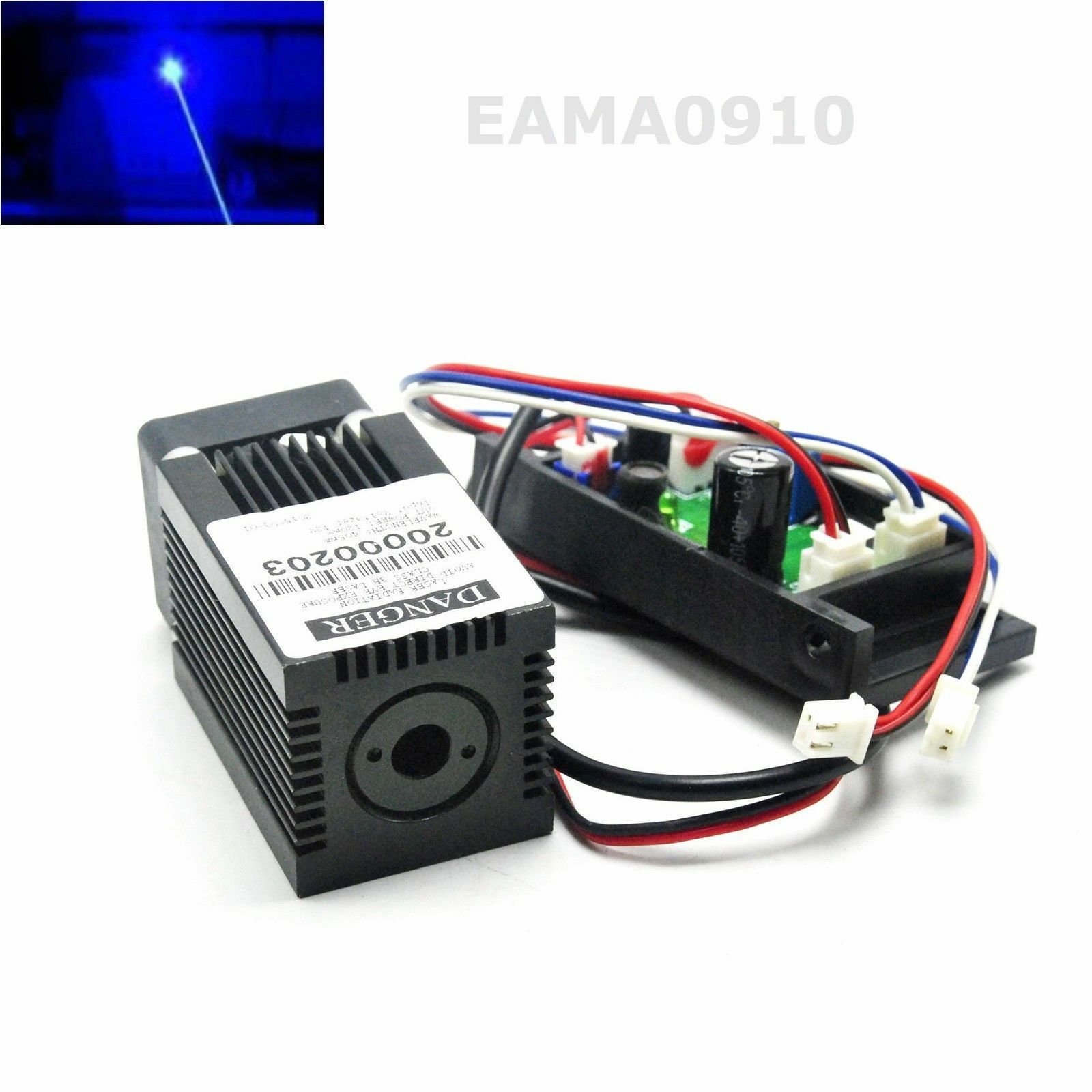 Diode Laser Module - 445nm 450nm 300mW 12V 블루 도트