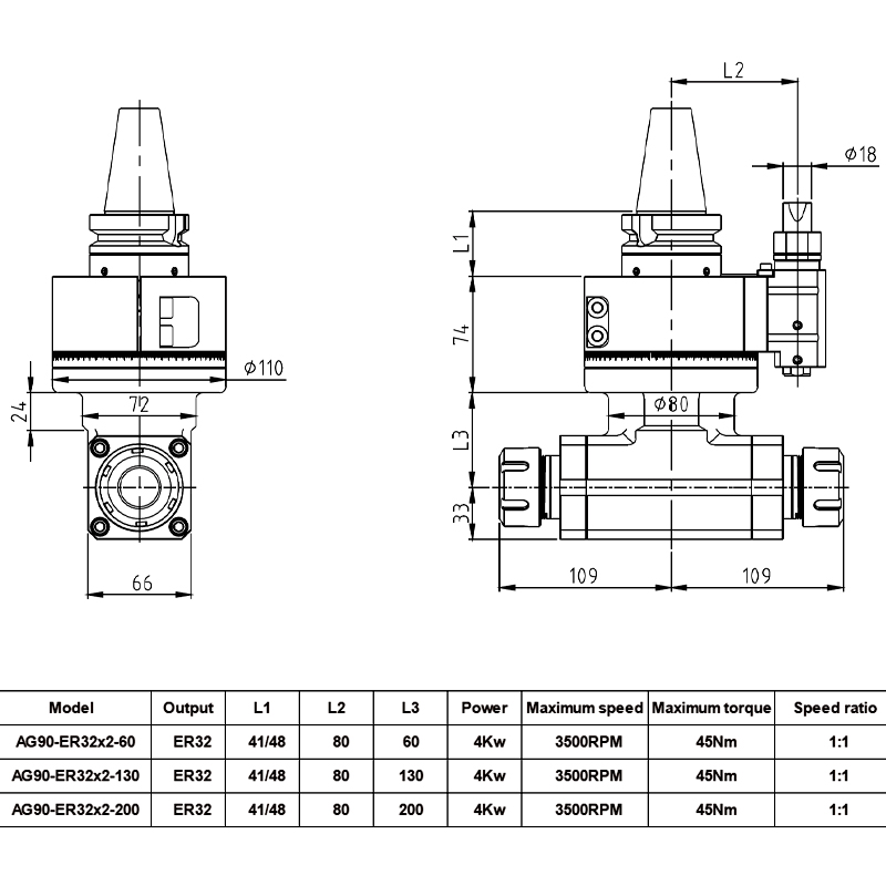 안드레아 직각 밀링 헤드 90도 MT4 AG90-ER3 - Cnc Milling Machine 리뷰 및 가격