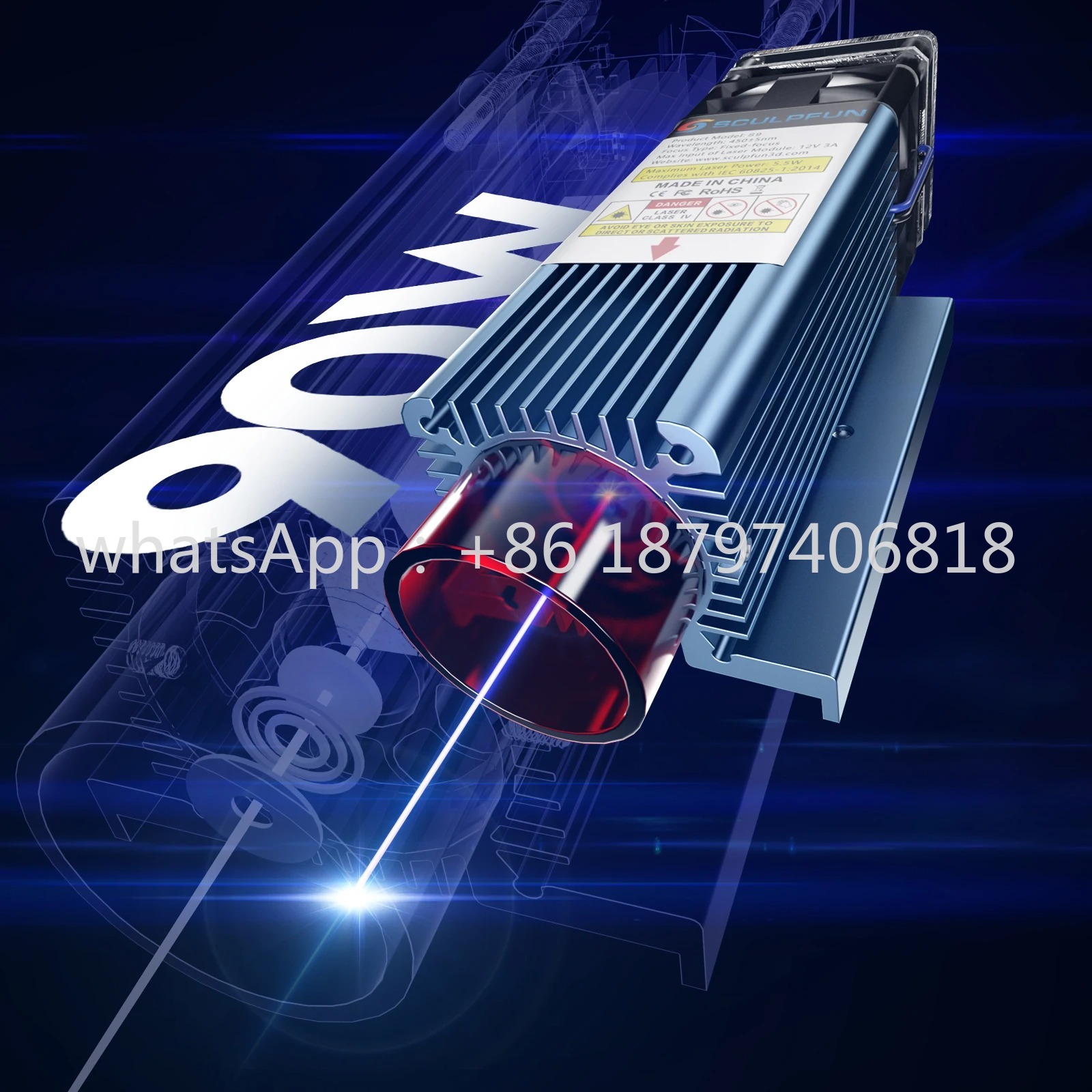 특수 효과 레이저 모듈 S9 90W 레이저 헤드 고정밀 - Diode Laser Module 리뷰 및 가격