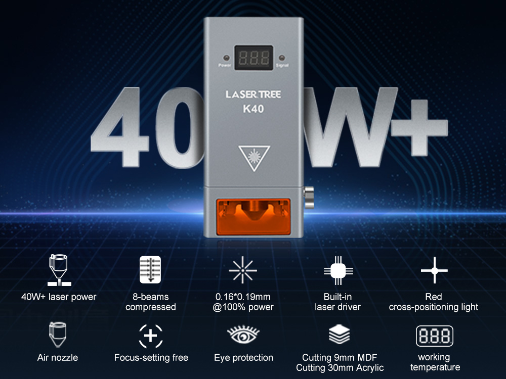 에어 어시스트 기능이 있는 20W 455nm 블루 다이 - Diode Laser Module 리뷰 및 가격